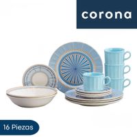 Vajilla Azura Corona 16 Piezas Para Uso Diario