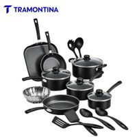 Juego de ollas Negro Tramontina Primeware 18 PZAS funcional antiadherente
