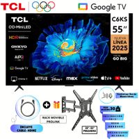 Televisor TCL 55 QD-MiniLED Premium 4k UHD Smart TV 55C6KS-Google Tv -I- Rack Movible