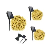 Kit De 3 Luces Hilo Led Solares Arbol Jardin Hogar Navideño Cálido