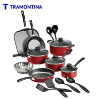 Juego de Ollas Tramontina Primeware 18 Piezas Rojo Antiadherente