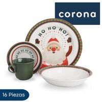 Vajilla 16 Piezas Corona Para Celebrar Esta Navidad