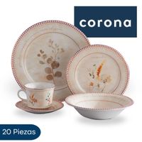 Vajilla Amorette Corona 20 Piezas Para Disfrutar