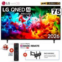 Televisor Smart TV 75'' LG QNED MiniLED UHD 4K WebOS 75QNED65BSA 2026 con Rack Movible