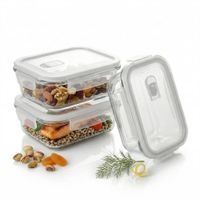 Taper Hermético De Vidrio Para Snacks 410ml Pack 3