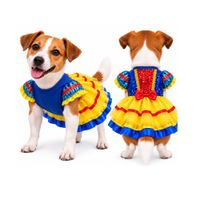 Disfraz Halloween Vestido Blanca Nieves Para Mascotas Perros Y Gatos Talla 3