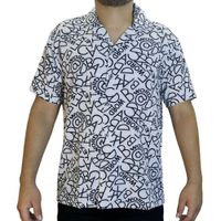 Camisa Kreemp Chalis Manga Corta Para Hombre - Blanco