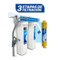 Purificador de agua mineralizada con 3 etapas de filtración