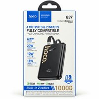 Power bank HOCO Q37 Graceful 22.5W PD20W 10000mAh. Cables Integrados Negro