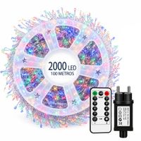 Luces De Hadas Navideñas 100m 2000 Led Multicolor Remoto