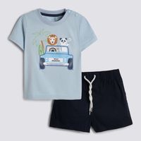 Conjunto Bebé Niño Con Short Drill Baby Circus