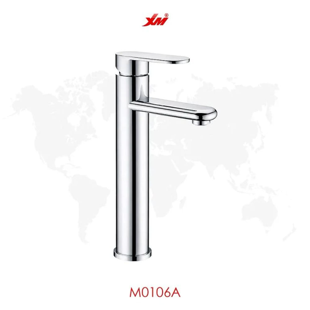 MEZCLADORA MONOCOMANDO PARA LAVATORIO ALTO CROMADO M0106A