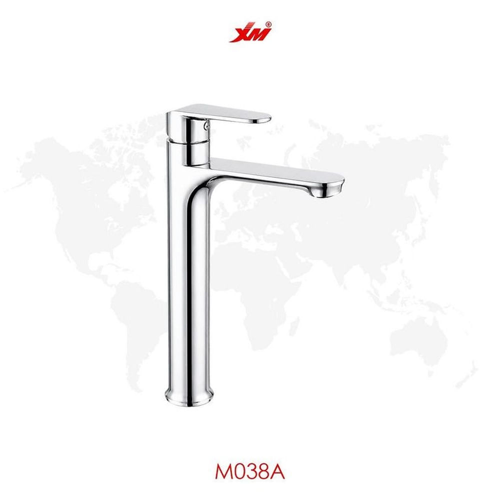 MEZCLADORA MONOCOMANDO PARA LAVATORIO ALTO CROMADO M038A