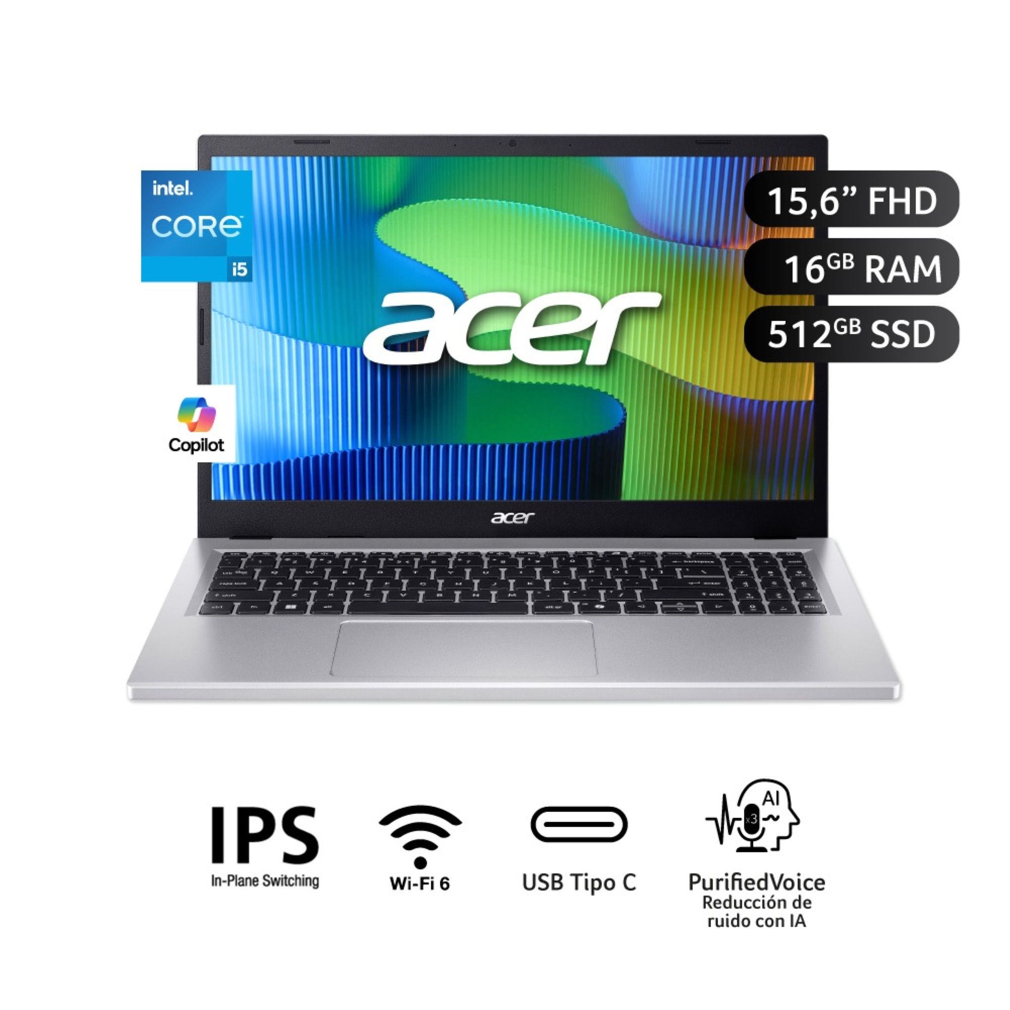 Laptop ACER Aspire Go AG15-71P-516D 15" Intel Core 5 16GB 512GB SSD