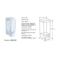 DISPENSADOR DE JABON ABS BLANCO MOD ADB7007B