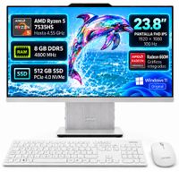 All in one lenovo IdeaCentre AIO 24ARR9  AMD Ryzen 5 7735HS Ram 8GB SSD 512GB-F0HR009ULD