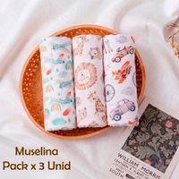 Manta Muselina para Bebé Pack x 3 Unidades SMT53