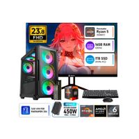 Computadora PC Gamer AMD Ryzen 5 5600GT 16GB RAM 1TB SSD Monitor Teros 23.8 120Hz