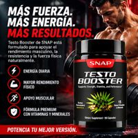 SNAP TESTO BOOSTER SUPLEMENTO PARA HOMBRES ENERGÍA FUERZA RESISTENCIA Y VITALIDAD 90 CÁPSULAS