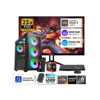 Computadora PC Gamer AMD Ryzen 5 5600GT 32GB RAM 512GB SSD Monitor Teros 23.8 120Hz