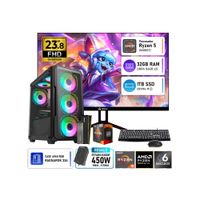 Computadora PC Gamer AMD Ryzen 5 5600GT 32GB RAM 1TB SSD Monitor Teros 23.8 120Hz