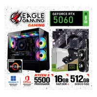 PC GAMER AMD RYZEN 5  5500 16GB DDR4 512GB  SSD NVIDIA GeForce RTX5060 8GB NEGRO