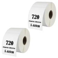 Rollo 720 Etiqueta Termica Termica 5.4x8cm Pack 2 Rollos