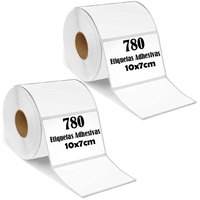 Rollo 780 Etiqueta Termica Termica 10x7cm Pack 2 Rollos