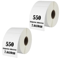 Rollo 550 Etiqueta Termica Termica 7.6x10cm Pack 2 Rollos