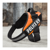 Pechera Arnés Police K9 Agarre Seguro - Talla S - Anaranjado Fosforescente