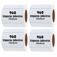 Etiqueta Termica Adhesiva 10x5cm Pack 4 Rollos