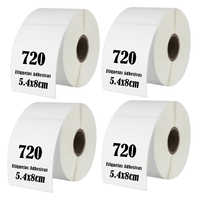 Rollo 720 Etiqueta Termica Adhesiva 5.4x8cm Pack 4 Rollos