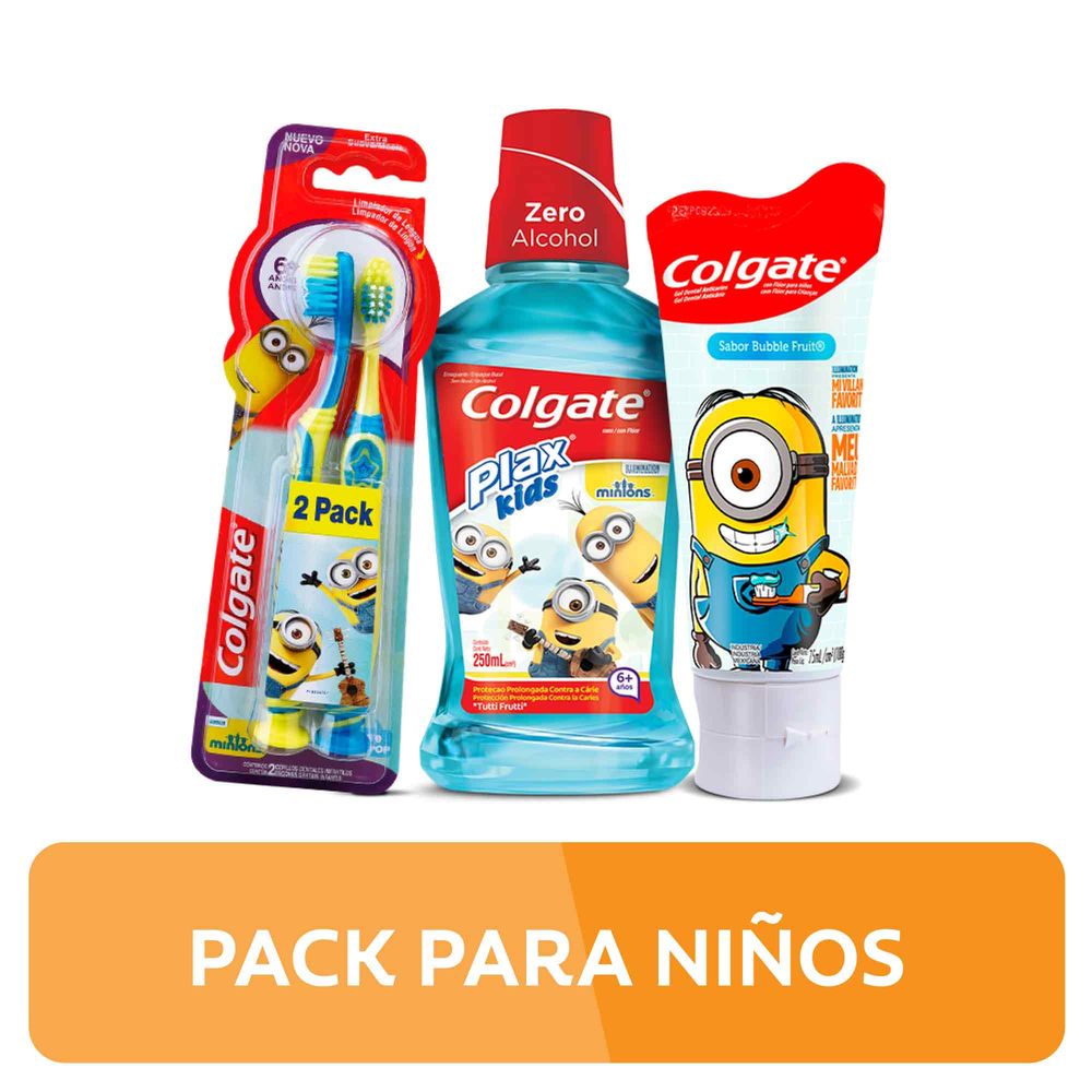 Pack COLGATE Minions Pasta Dental Smiles 6+ Años Tubo 75ml + Cepillo