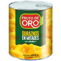 Durazno en Mitades FRUTO DE ORO Lata 820g