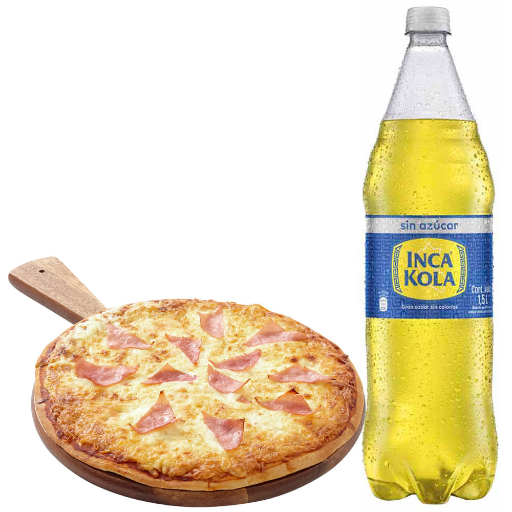 Pack Pizza Americana Familiar LA FLORENCIA + Gaseosa INCA KOLA Sin Azúcar Botella 1.5L