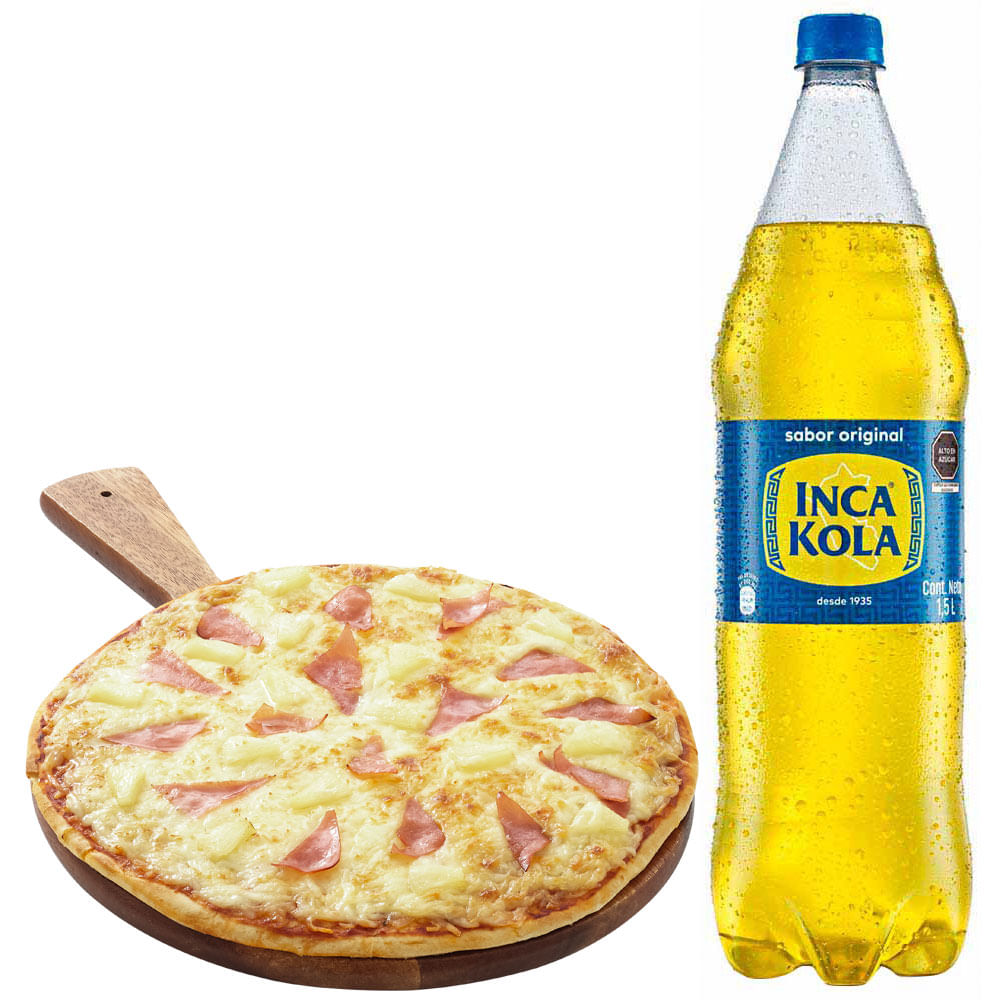 Pack Pizza Hawaiana Familiar LA FLORENCIA + Gaseosa INCA KOLA Botella 1.5L