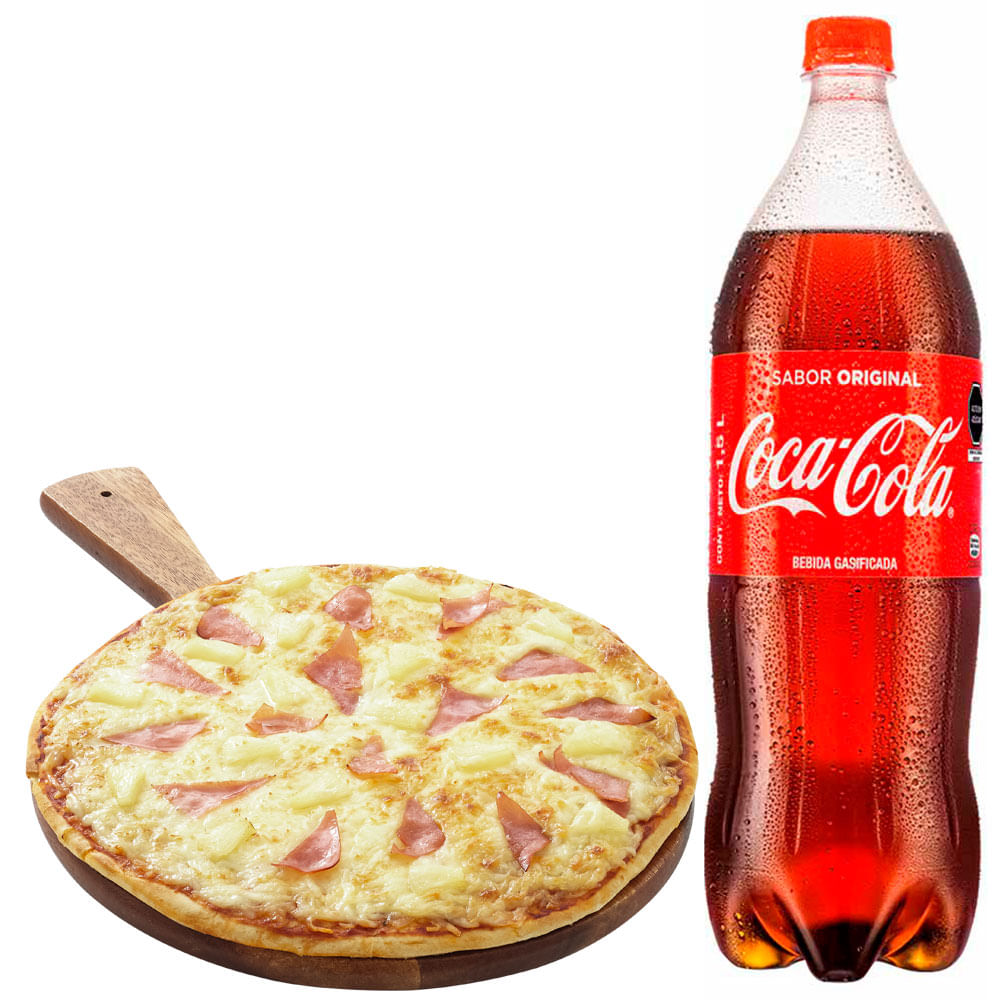 Pack Pizza Hawaiana Familiar LA FLORENCIA + Gaseosa COCA COLA Botella 1.5L