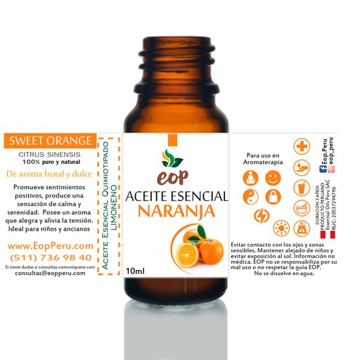 Aceite esencial AROMATERAPIA de Naranja nacional. 100% natural