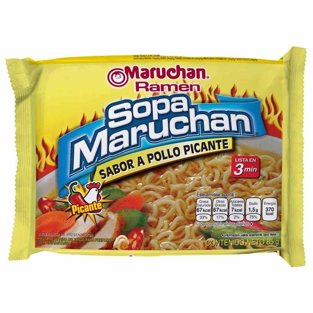 Sopa Instantánea MARUCHAN Ramen Pollo Picante Bolsa 1