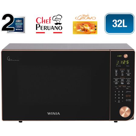 Horno Microondas Haceb Inox Con Grill Y Manija 1.1 (31 Litros) - Haceb