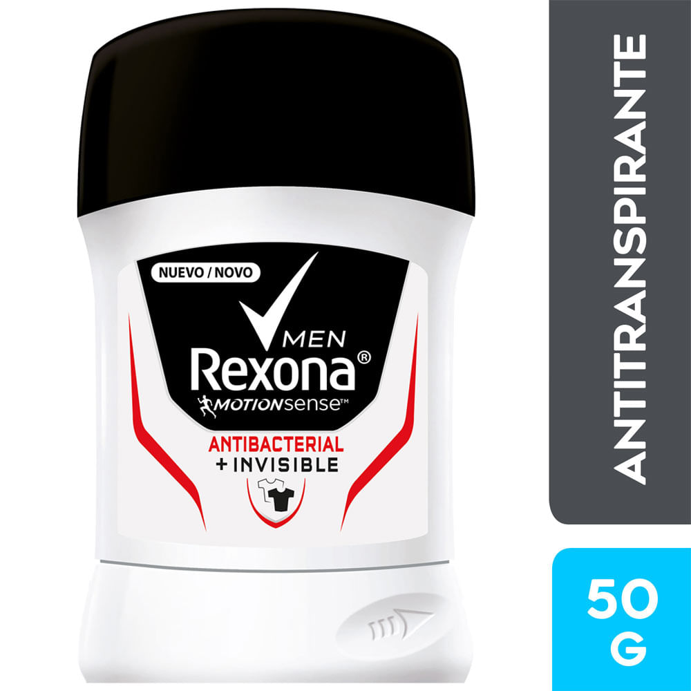 Desodorante En Barra Para Hombre REXONA Antibacterial Invisible Frasco ...