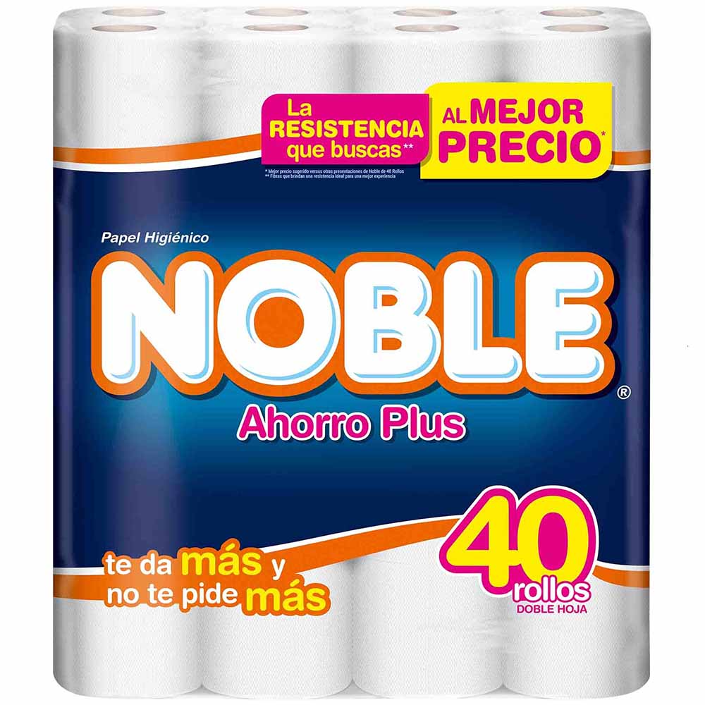 Papel Higiénico Noble Doble Hoja Ahorro Plus Paquete 40un Plazavea