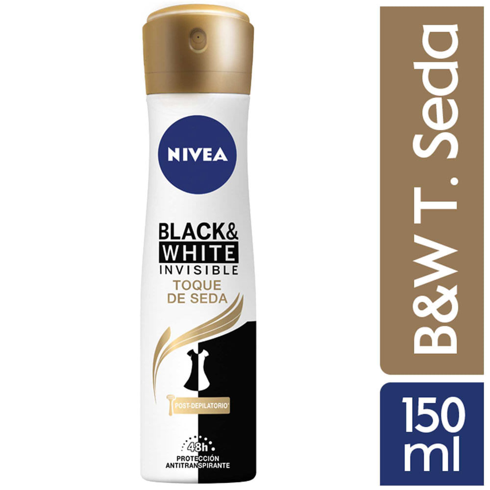 Desodorante para Mujer Spray NIVEA Invisible B&W Toque de Seda Frasco 150ml