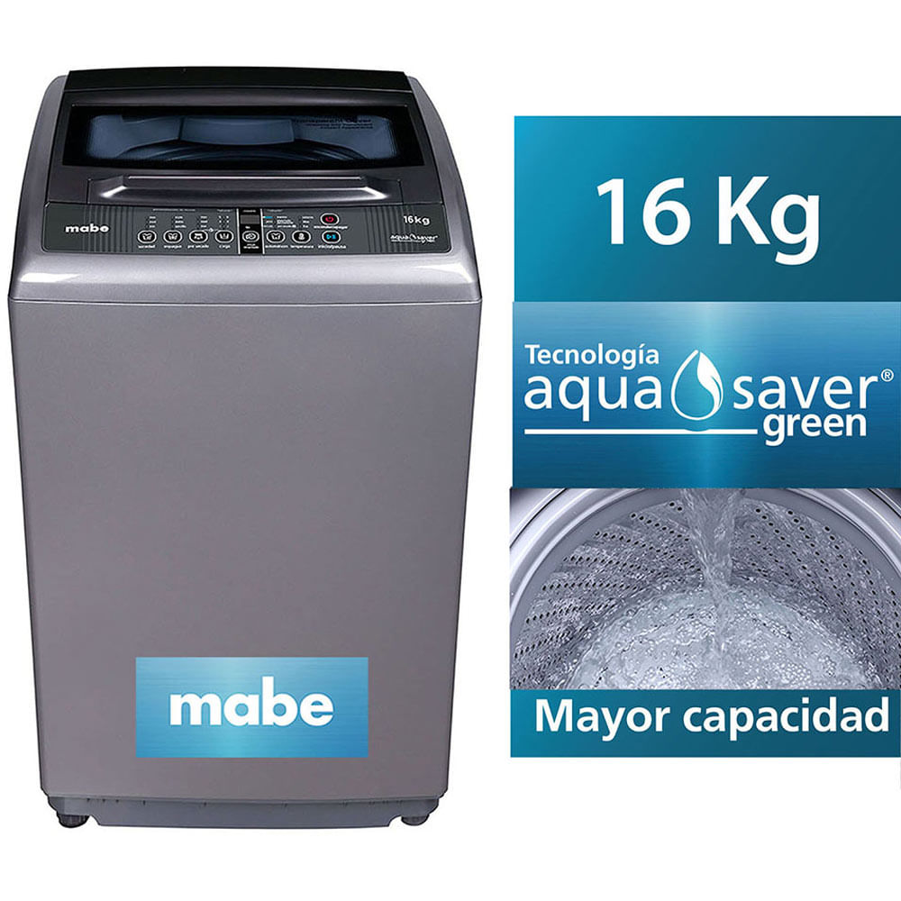 Lavadora Mabe Carga Superior 16kg Lma160sxi0 Plateado Plazavea Supermercado