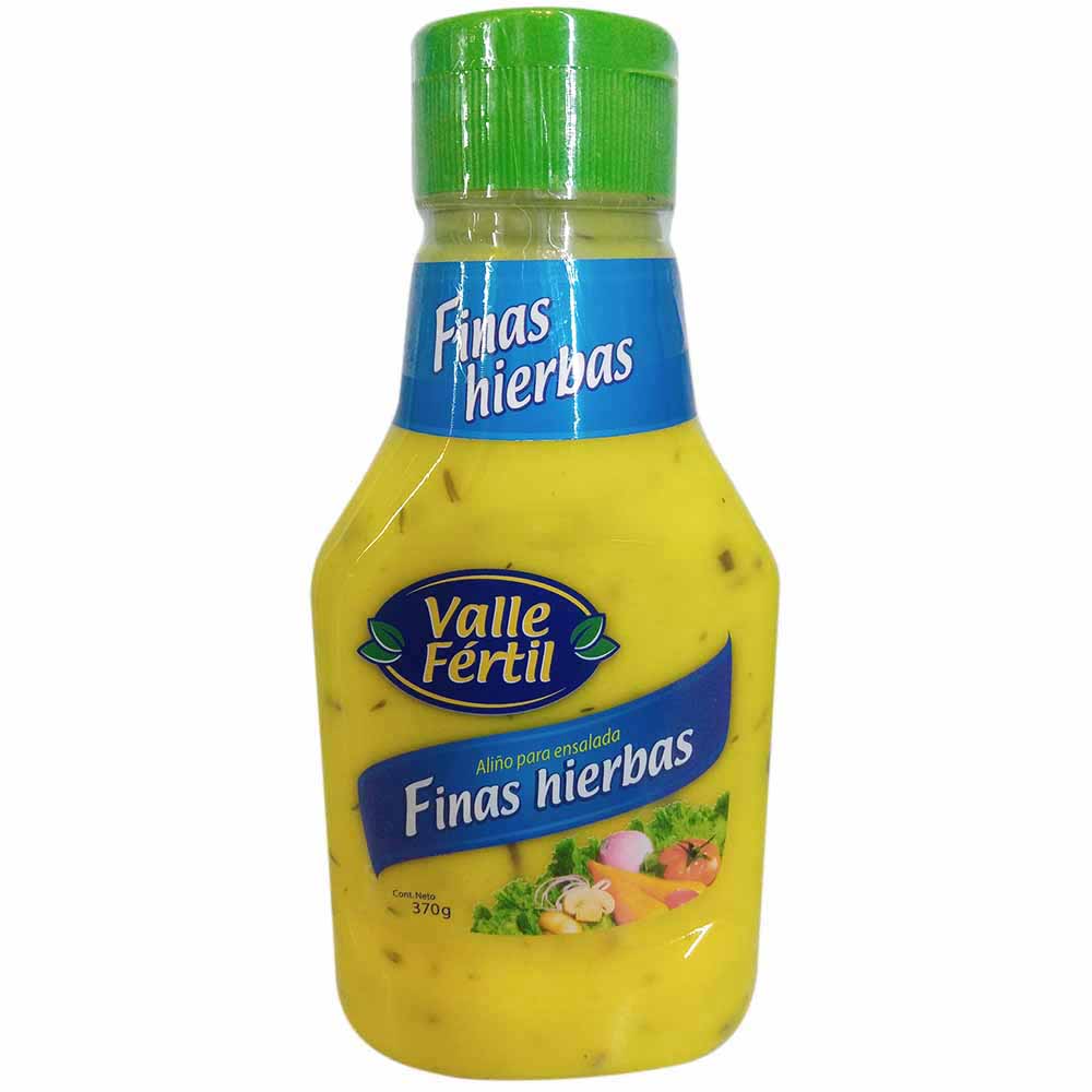Salsa VALLE FERTIL Aliño finas hierbas Frasco 370g