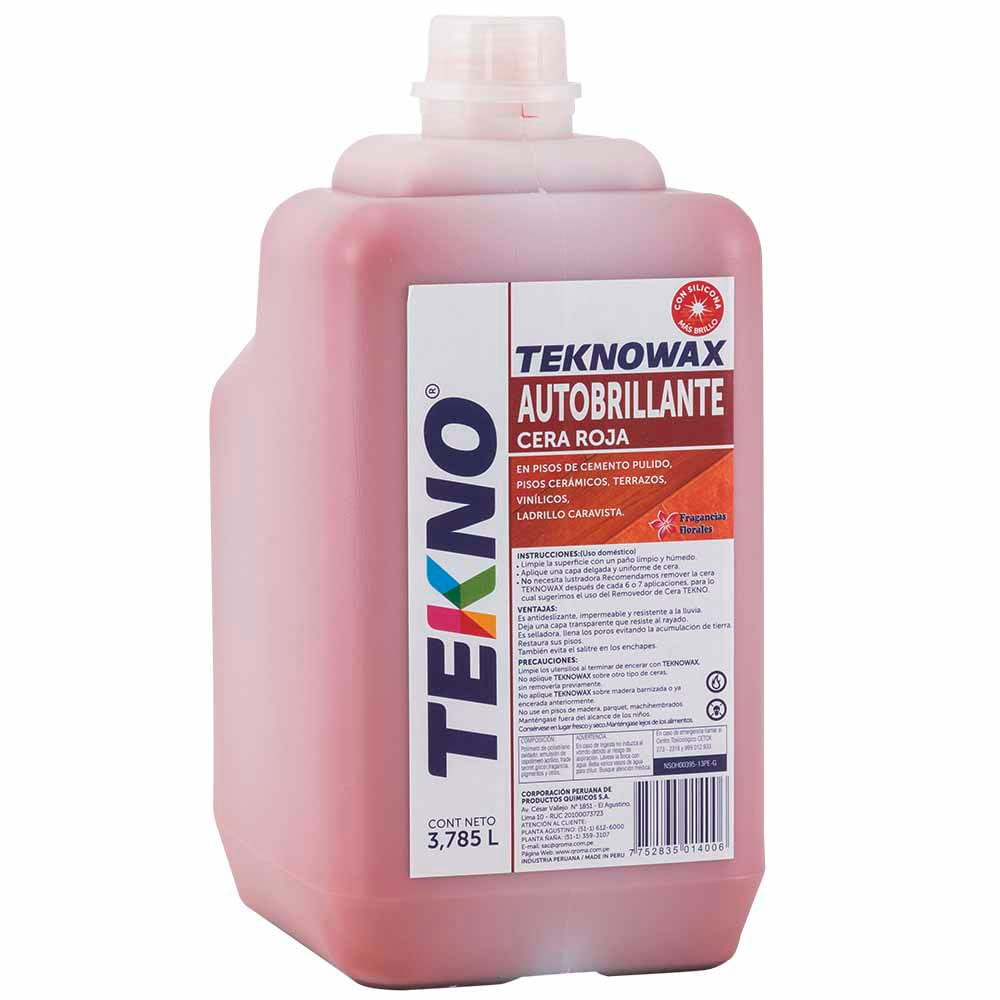 Cera Autorbrillante TEKNO Roja Caja 3.78L