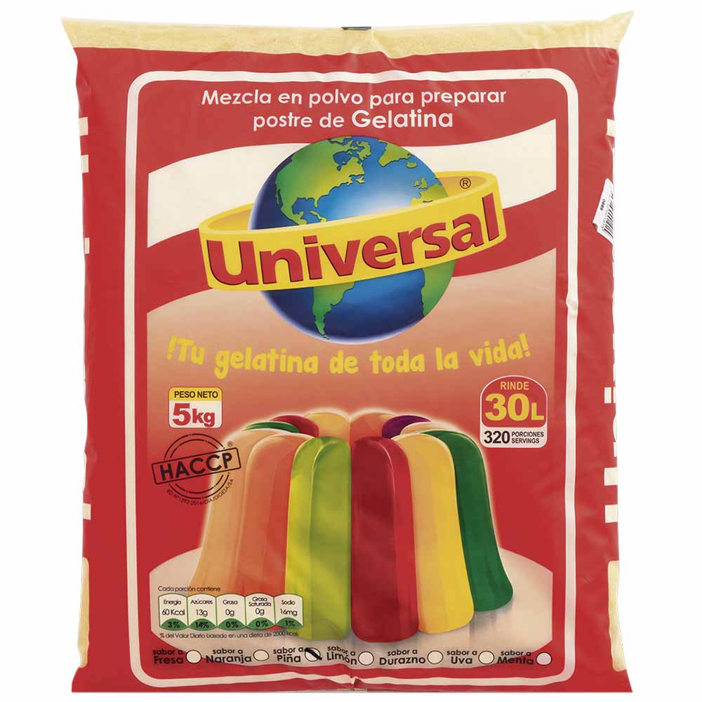 Gelatina UNIVERSAL Sabor Piña Bolsa 5Kg plazaVea Supermercado