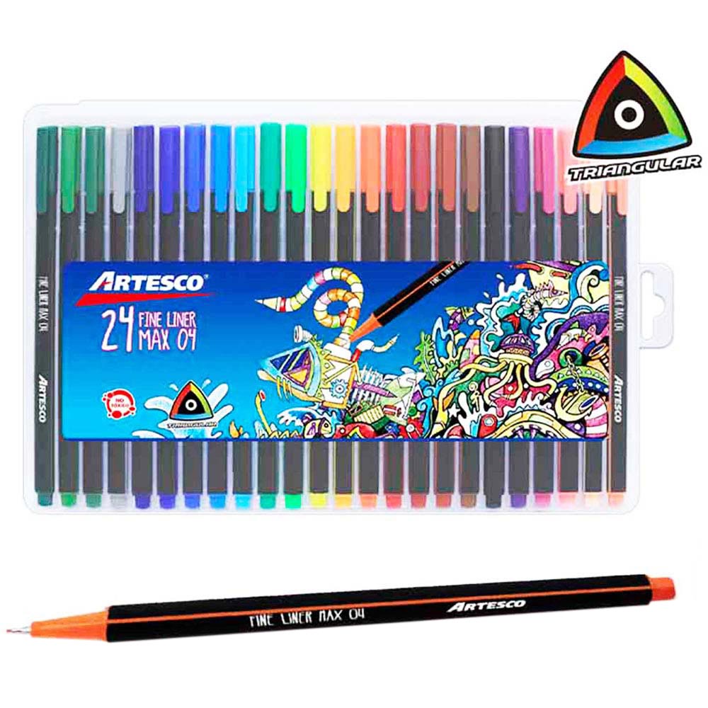 Lapiceros ARTESCO Fine Liner Triangular Caja 24und