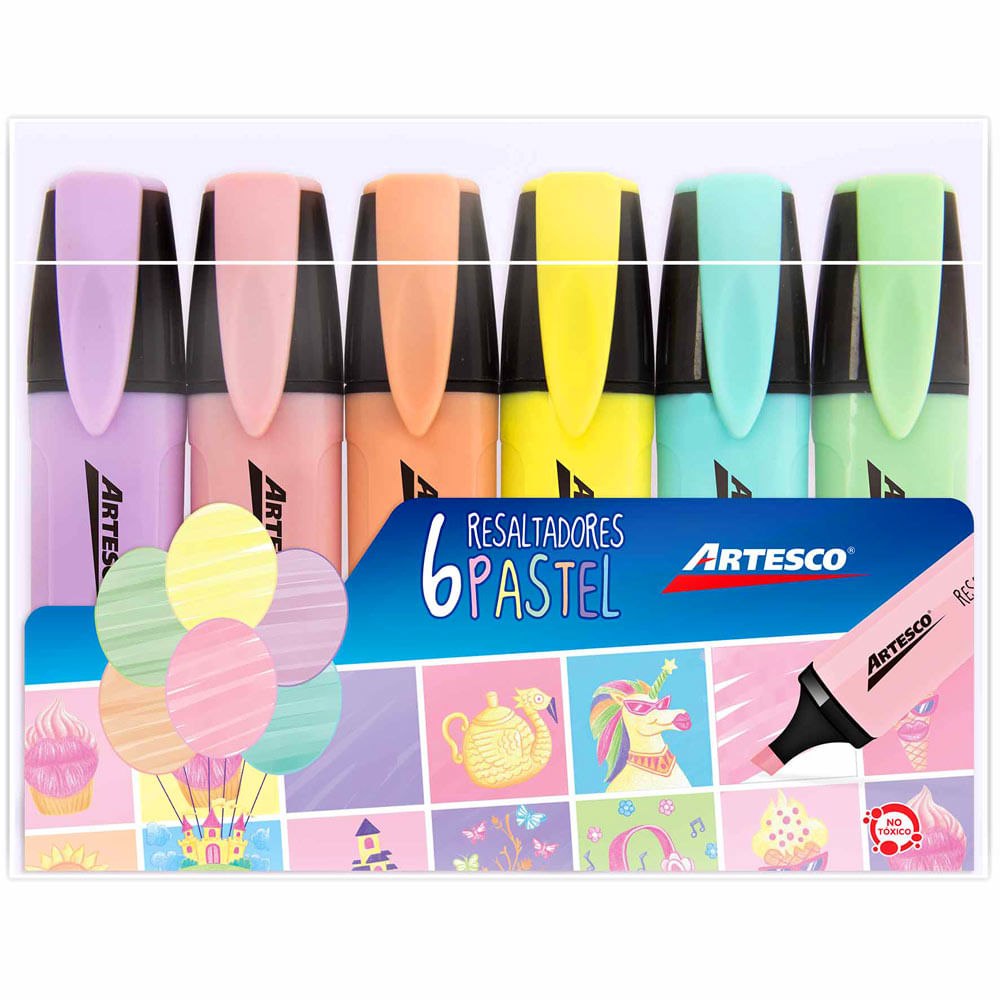 Resaltadores ARTESCO Pastel Blister 6un plazaVea Supermercado
