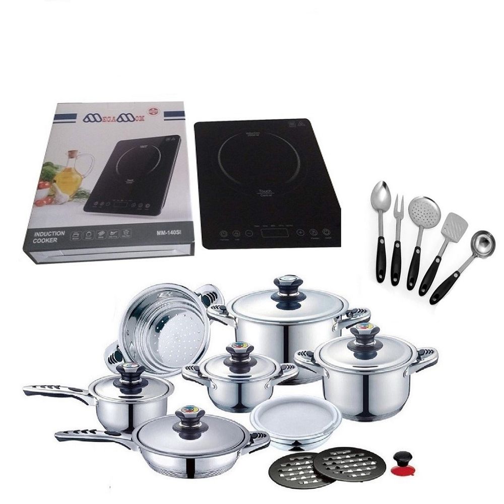 Combo Cocina Inducción Single + Ollas Gourmet (16 Piezas) Dr Cook